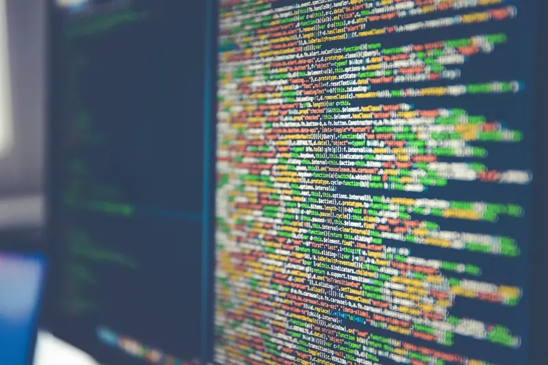 Pantalla con código de programación